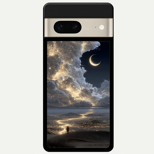  Moonlight Spark Path Glass Case For Google Pixel 7 back cover – full design glossy printed glass finish