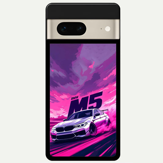  MS Neon Car Glass Case For Google Pixel 7 back cover – full design glossy printed glass finish