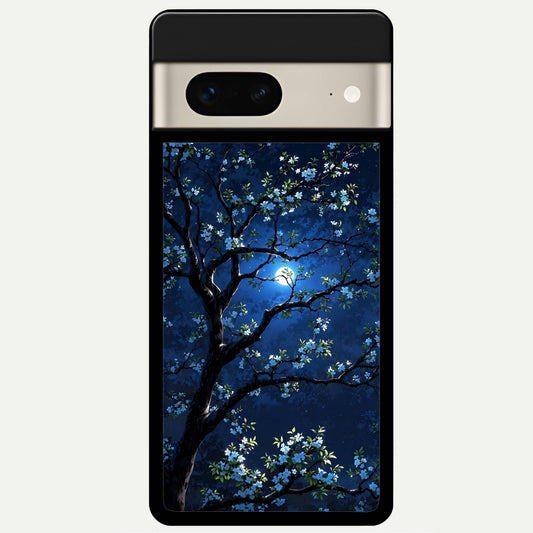  Mystic Floral Night Glass Case For Google Pixel 7 back cover – full design glossy printed glass finish