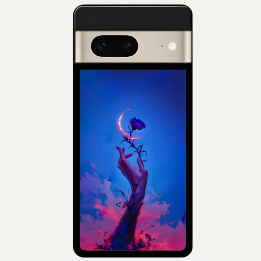  Mystic Hand Glass Case For Google Pixel 7 back cover – full design glossy printed glass finish