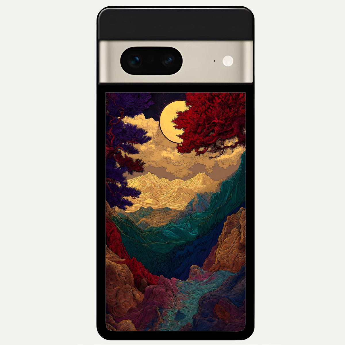 Mystic Valley Light Glass Case For Google Pixel 7 back cover – full design glossy printed glass finish