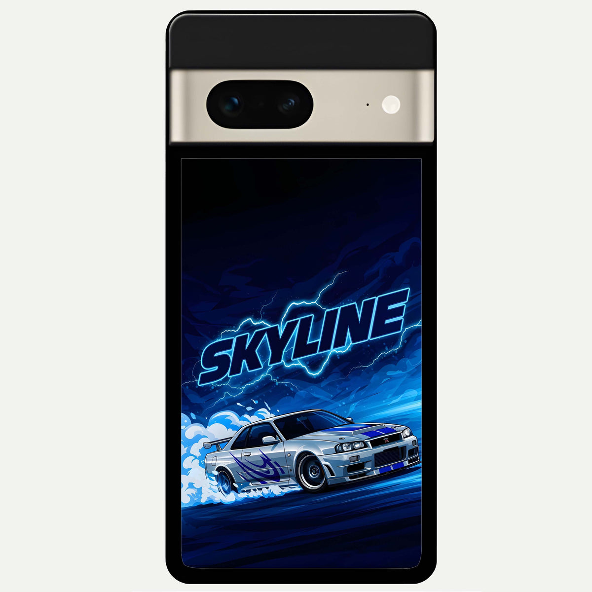  Neon Drift Beast Glass Case For Google Pixel 7 back cover – full design glossy printed glass finish