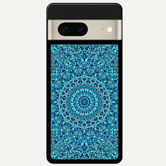  Ocean Bloom Mandala Glass Case For Google Pixel 7 back cover – full design glossy printed glass finish