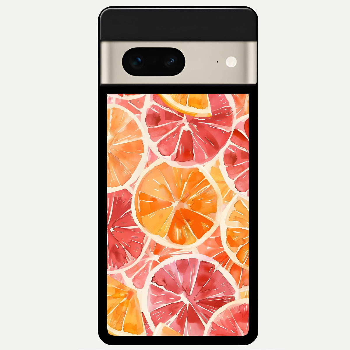  Orange Fruits Pattern Glass Case For Google Pixel 7 back cover – full design glossy printed glass finish