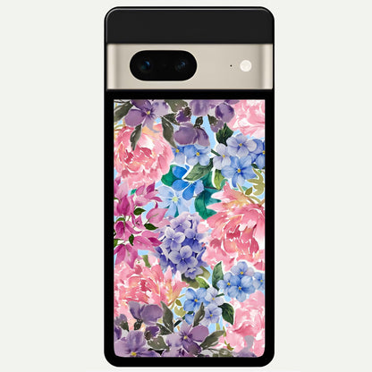  Pastel Floral Mix Glass Case For Google Pixel 7 back cover – full design glossy printed glass finish