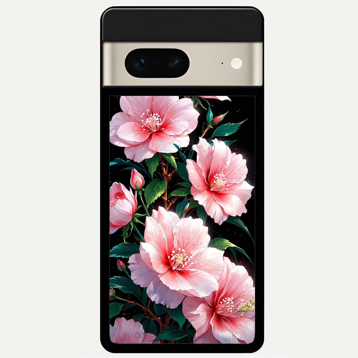  Peach Flower Glass Case For Google Pixel 7 back cover – full design glossy printed glass finish