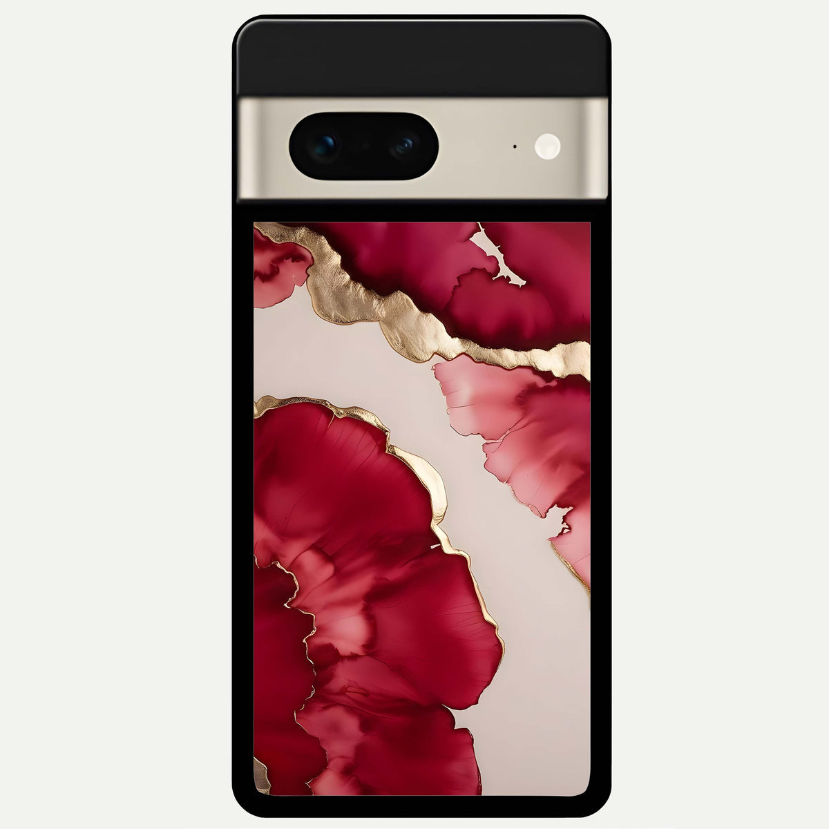  Pink And White Marble Glass Case For Google Pixel 7 back cover – full design glossy printed glass finish