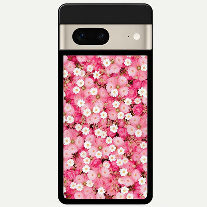  Pink Daisy Bliss Glass Case For Google Pixel 7 back cover – full design glossy printed glass finish