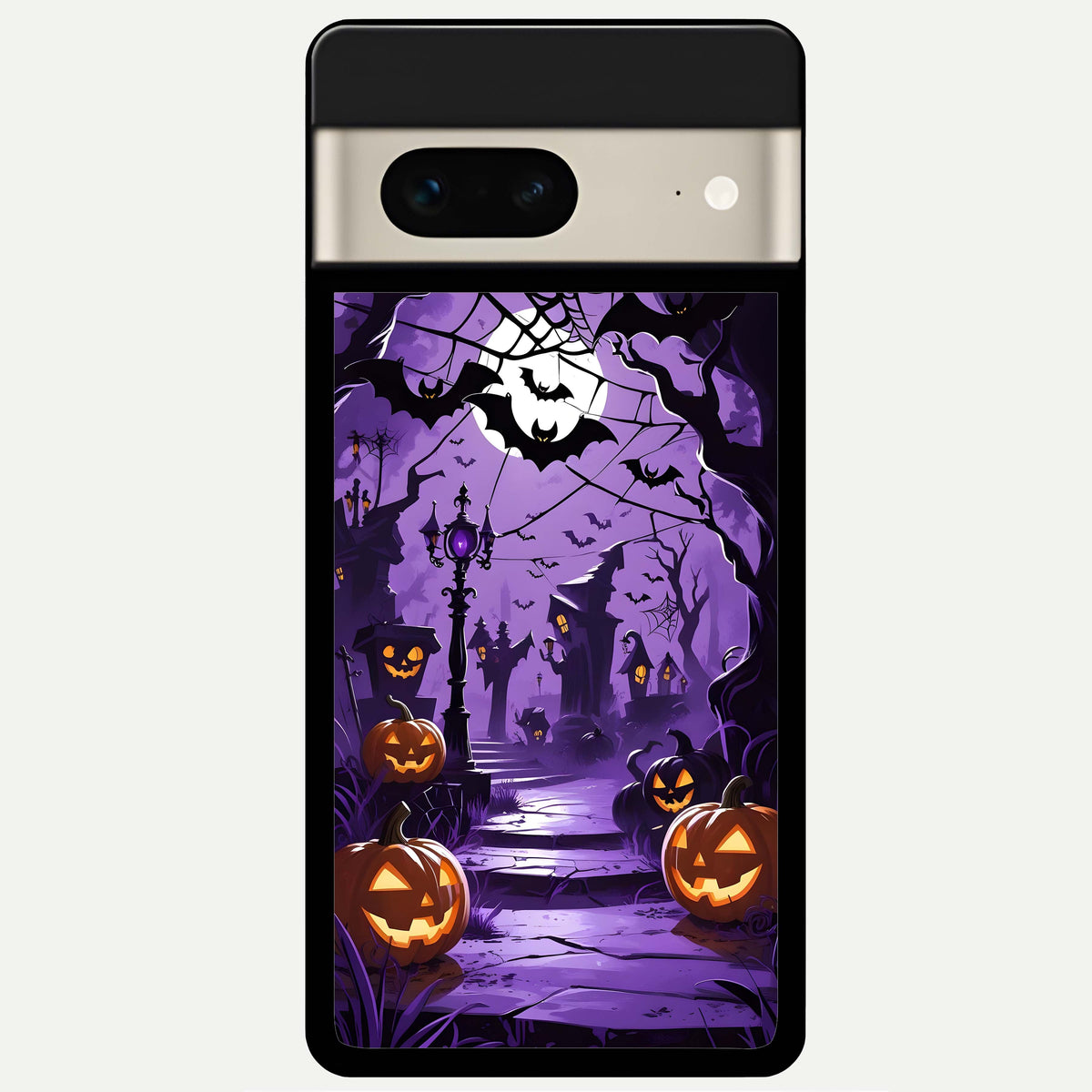  Pumpkin Patch Halloween Glass Case For Google Pixel 7 back cover – full design glossy printed glass finish