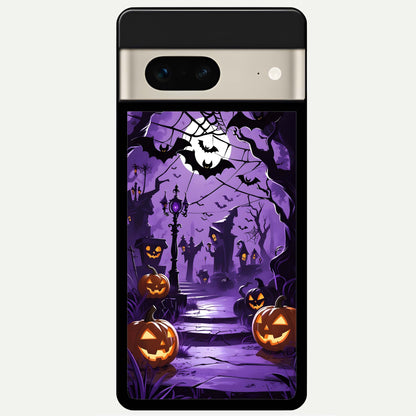  Pumpkin Patch Halloween Glass Case For Google Pixel 7 back cover – full design glossy printed glass finish