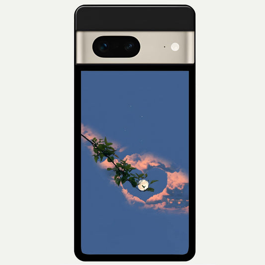 Sky Under Tree Glass Case For Google Pixel 7 back cover – full design glossy printed glass finish
