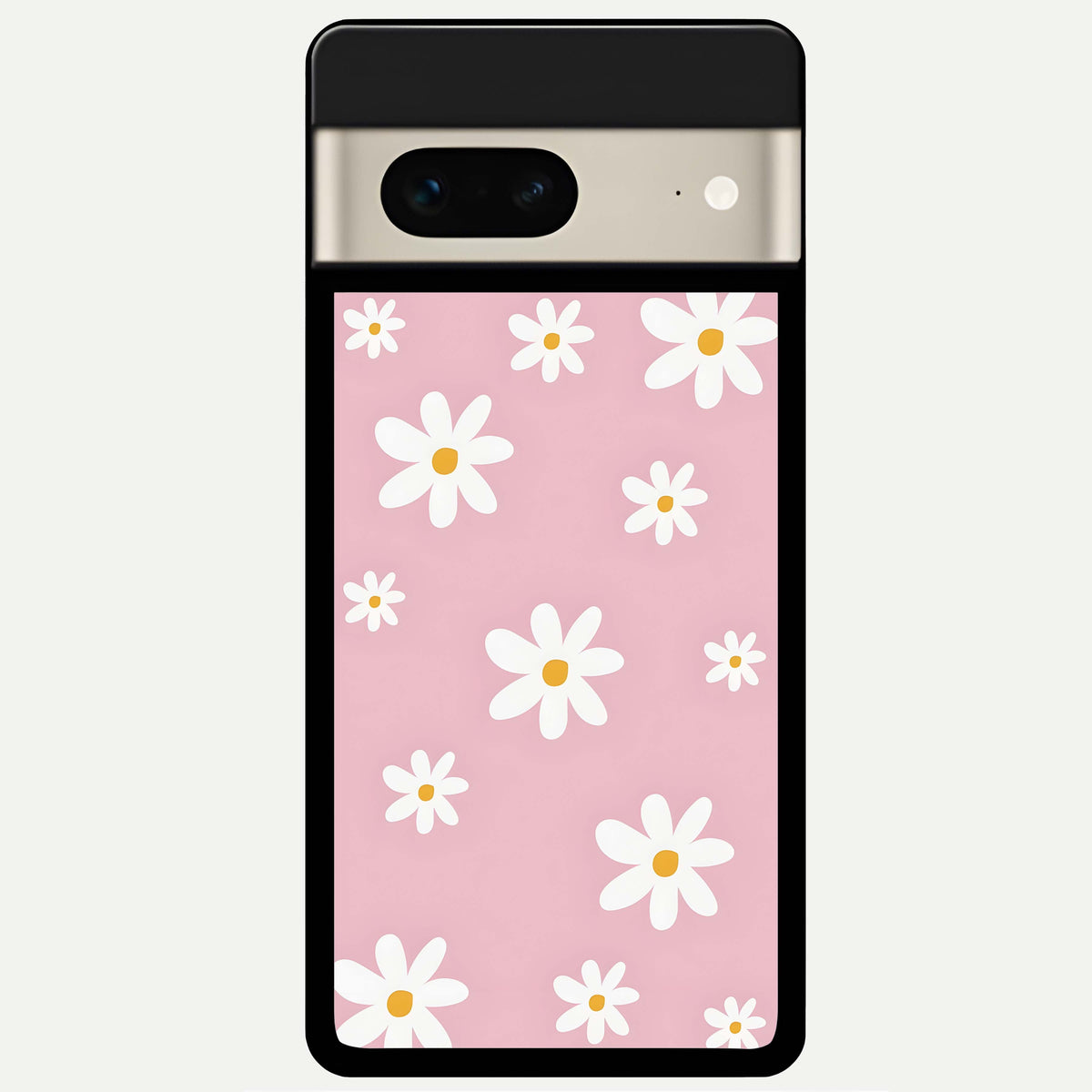  Soft Daisy Bliss Glass Case For Google Pixel 7 back cover – full design glossy printed glass finish