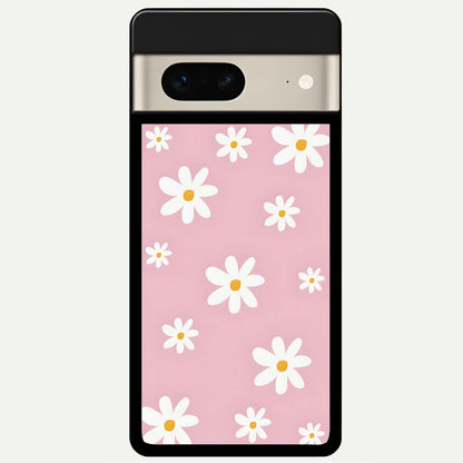  Soft Daisy Bliss Glass Case For Google Pixel 7 back cover – full design glossy printed glass finish