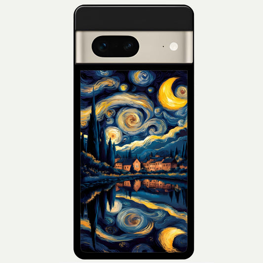  Starry Sky Serenity Glass Case For Google Pixel 7 back cover – full design glossy printed glass finish