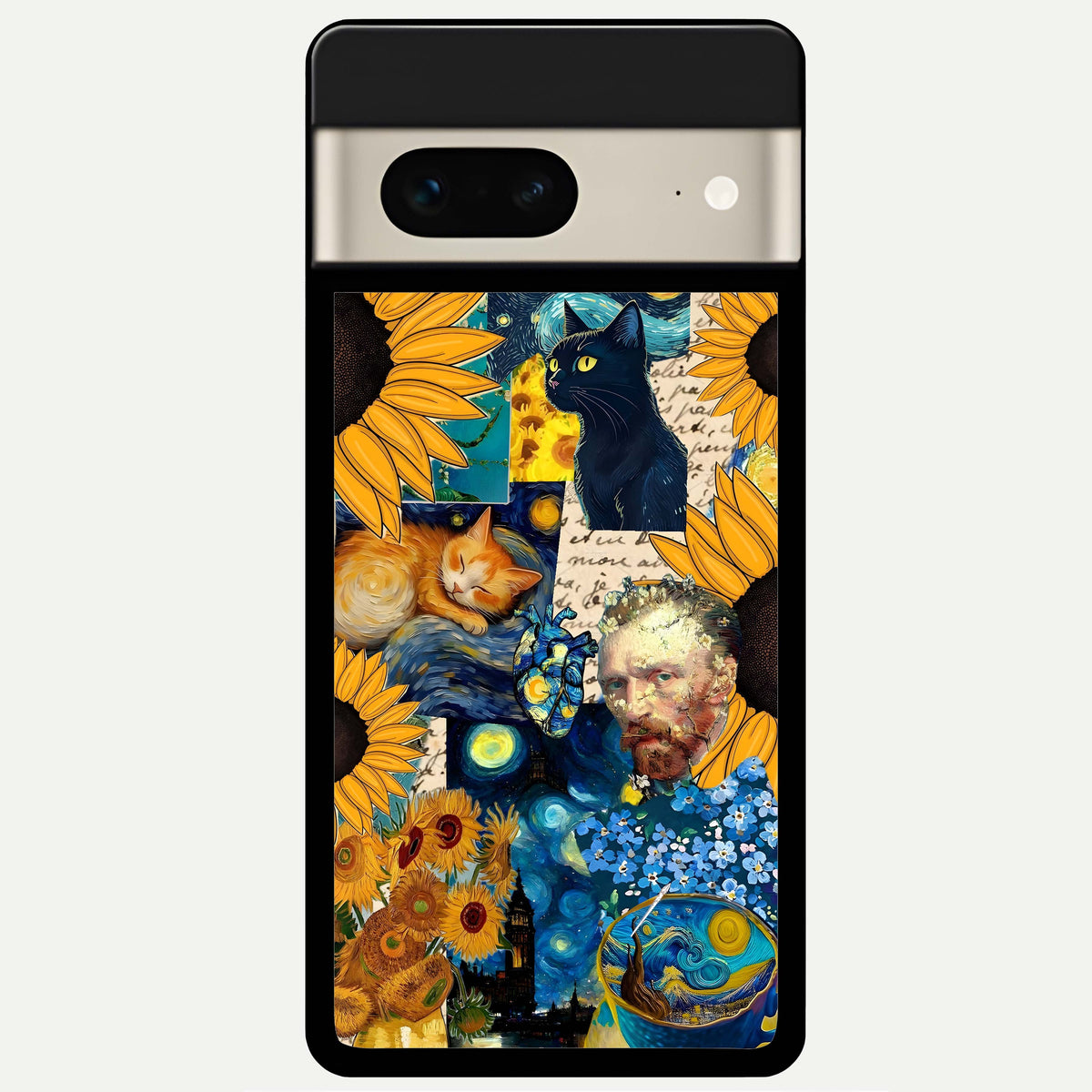  Sunflower Chic Mood Custom Name Glass Case For Google Pixel 7 back cover – full design glossy printed glass finish