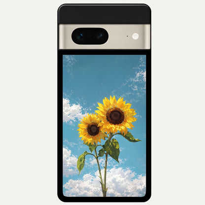  Sunlit Daisy Glow Glass Case For Google Pixel 7 back cover – full design glossy printed glass finish