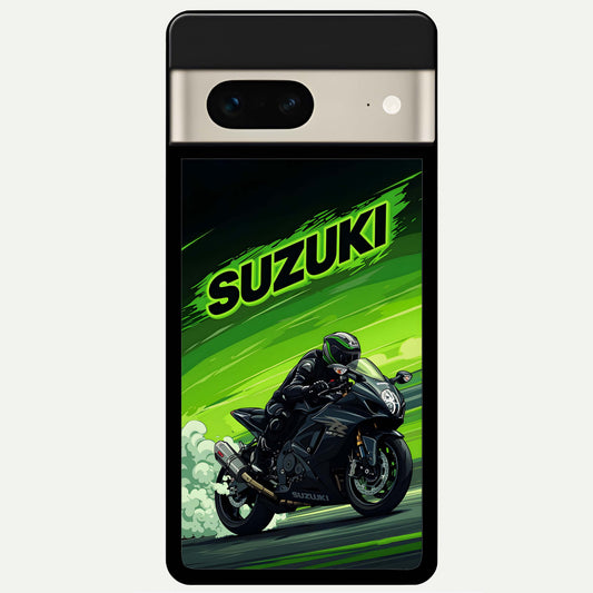  Suzuki Speed Beast Glass Case For Google Pixel 7 back cover – full design glossy printed glass finish
