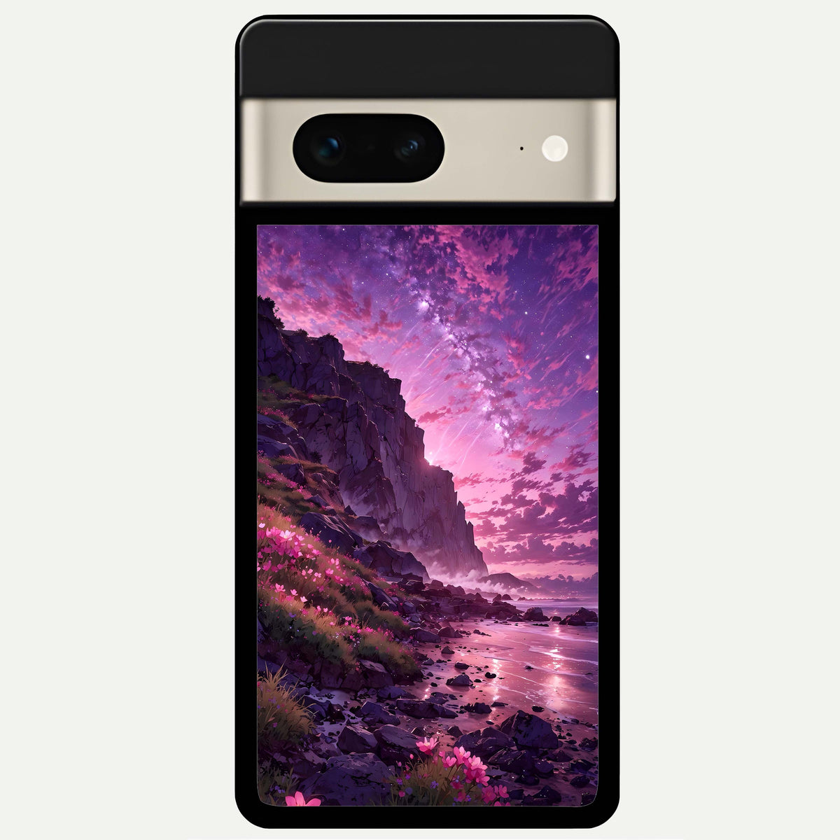  Twilight Blossom Coast Glass Case For Google Pixel 7 back cover – full design glossy printed glass finish
