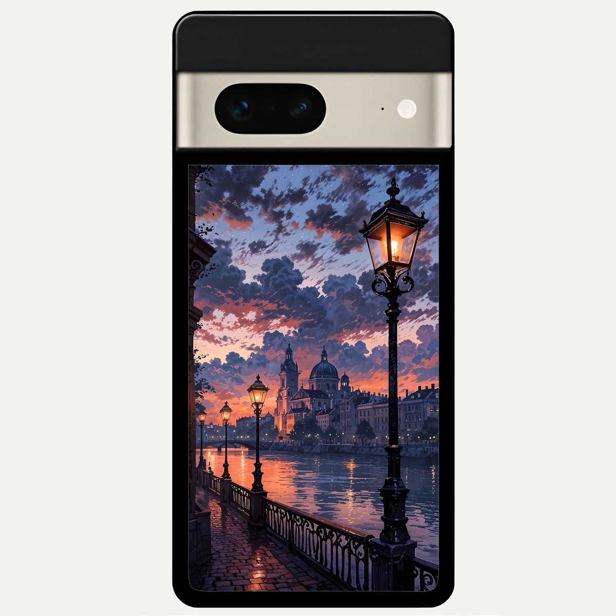  Twilight River Lights Glass Case For Google Pixel 7 back cover – full design glossy printed glass finish