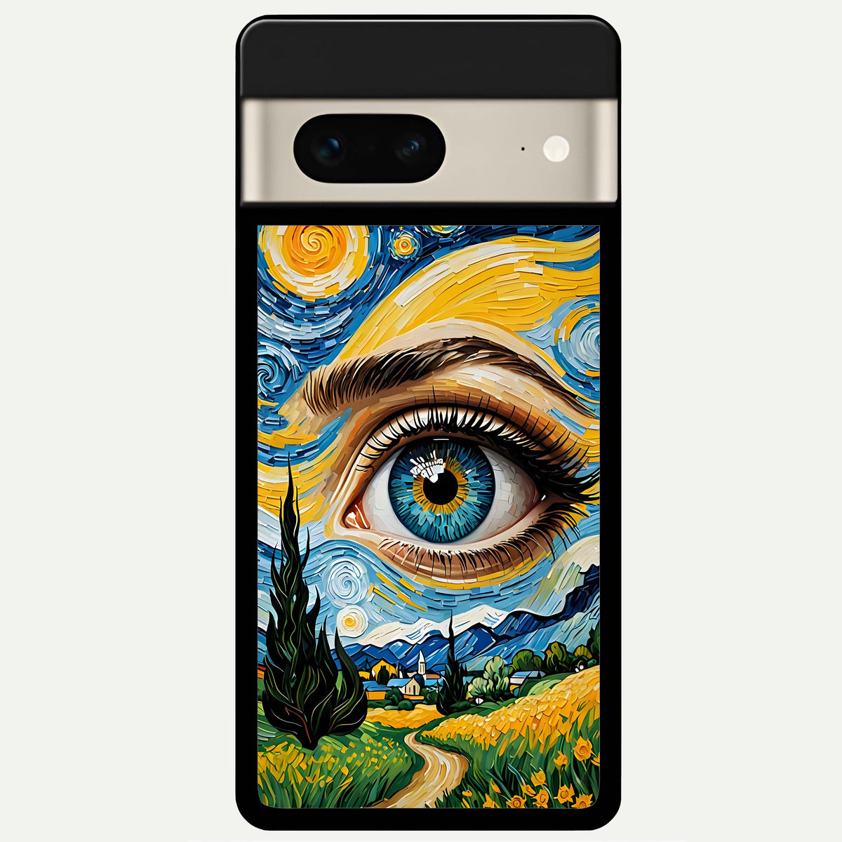  Van Gogh Eye Glass Case For Google Pixel 7 back cover – full design glossy printed glass finish