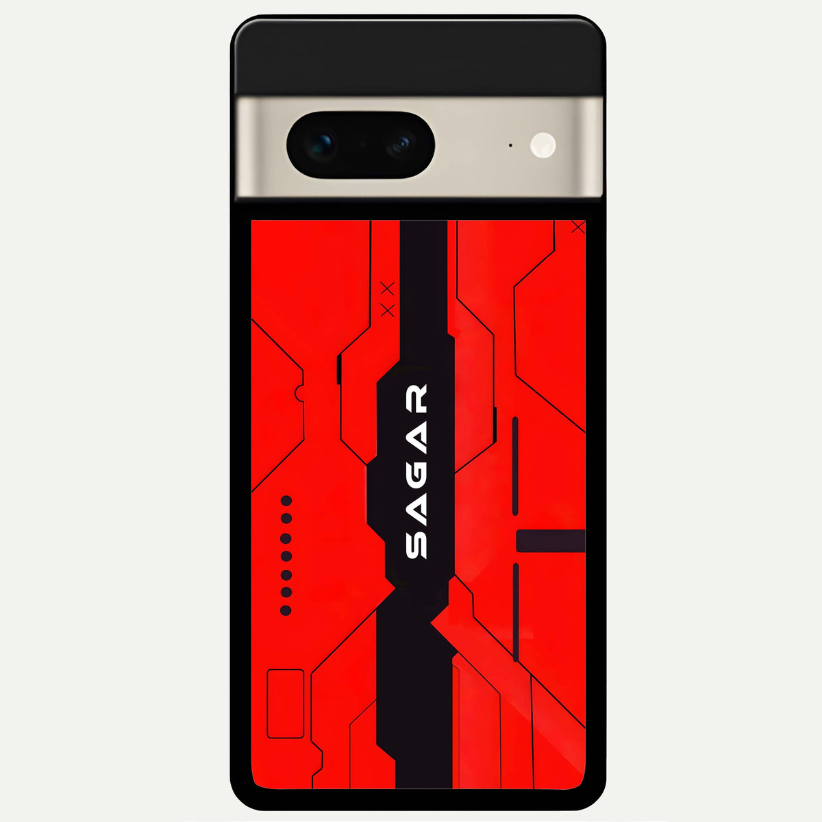  Voltage Rise CYBERPUNK Custom Name Glass Case For Google Pixel 7 back cover – personalized glossy printed glass finish