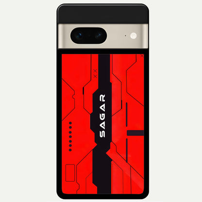  Voltage Rise CYBERPUNK Custom Name Glass Case For Google Pixel 7 back cover – personalized glossy printed glass finish
