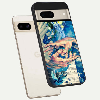  Aesthetic Divider phone case For Google Pixel 7 showing premium glass back cover with detailed artwork
