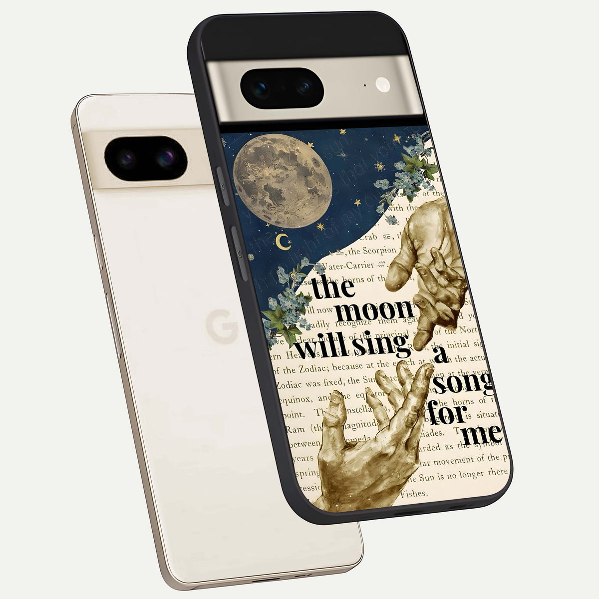  Aesthetic Divine phone case For Google Pixel 7 showing premium glass back cover with detailed artwork