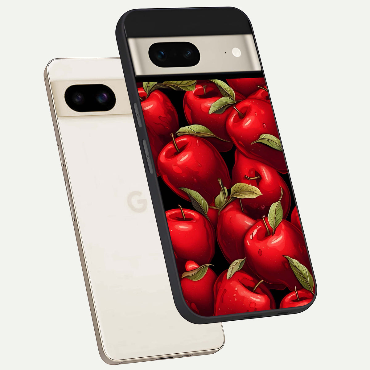  Apple Pattern phone case For Google Pixel 7 showing premium glass back cover with detailed artwork