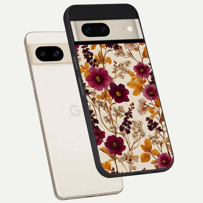  Autumn Wine Bloom phone case For Google Pixel 7 showing premium glass back cover with detailed artwork