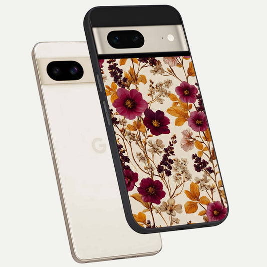  Autumn Wine Bloom phone case For Google Pixel 7 showing premium glass back cover with detailed artwork