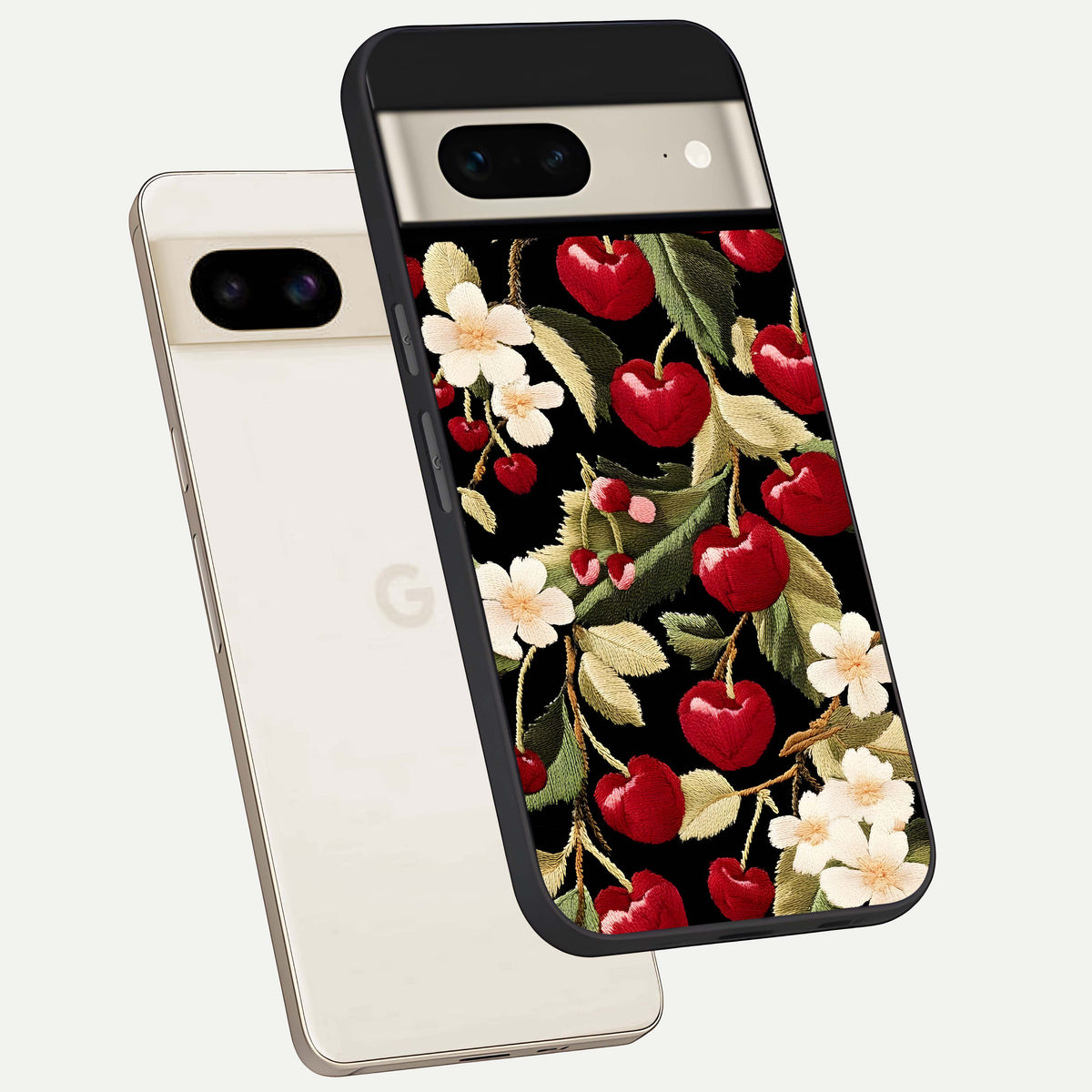  Blooming Spendor Bird phone case For Google Pixel 7 showing premium glass back cover with detailed artwork