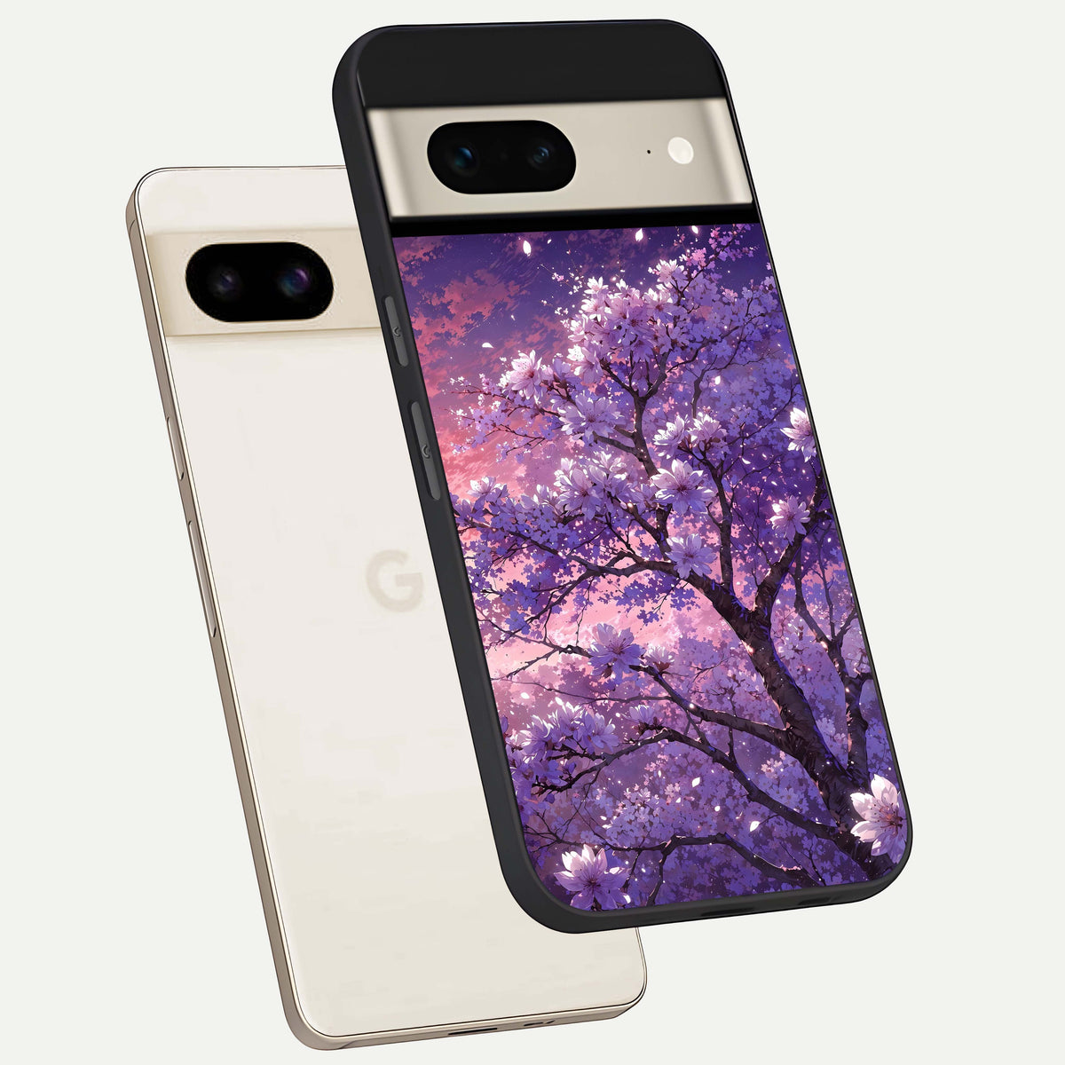  Blossom Tree phone case For Google Pixel 7 showing premium glass back cover with detailed artwork