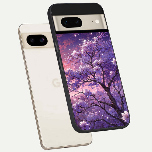  Blossom Tree phone case For Google Pixel 7 showing premium glass back cover with detailed artwork