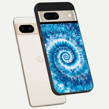  Blue Galaxy Wave phone case For Google Pixel 7 showing premium glass back cover with detailed artwork