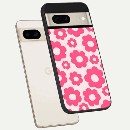  Blush Flower Pop phone case For Google Pixel 7 showing premium glass back cover with detailed artwork