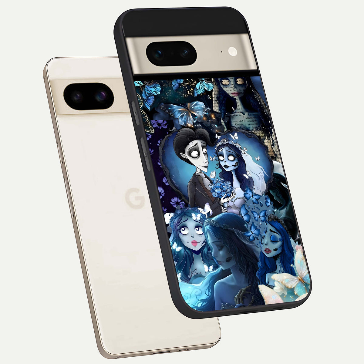  Butterfly Ghost Soul phone case For Google Pixel 7 showing premium glass back cover with detailed artwork