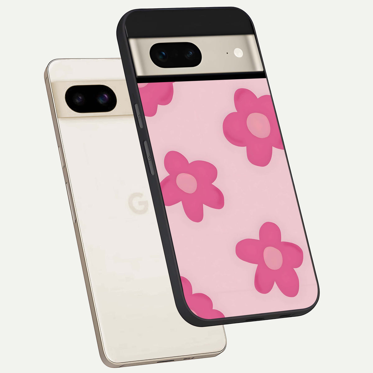  Candy Bloom Dreams phone case For Google Pixel 7 showing premium glass back cover with detailed artwork