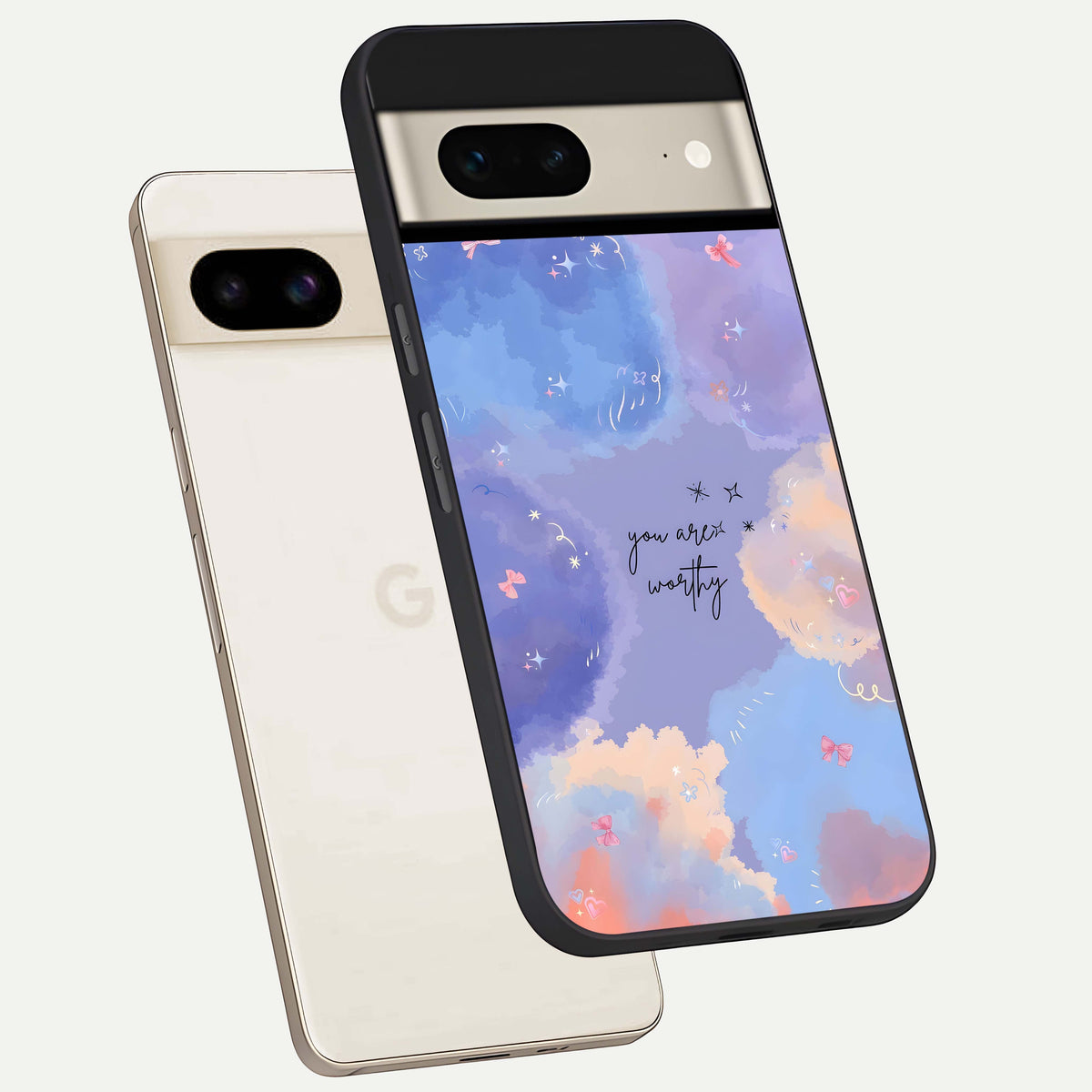  Celestial Cloud Magic phone case For Google Pixel 7 showing premium glass back cover with detailed artwork