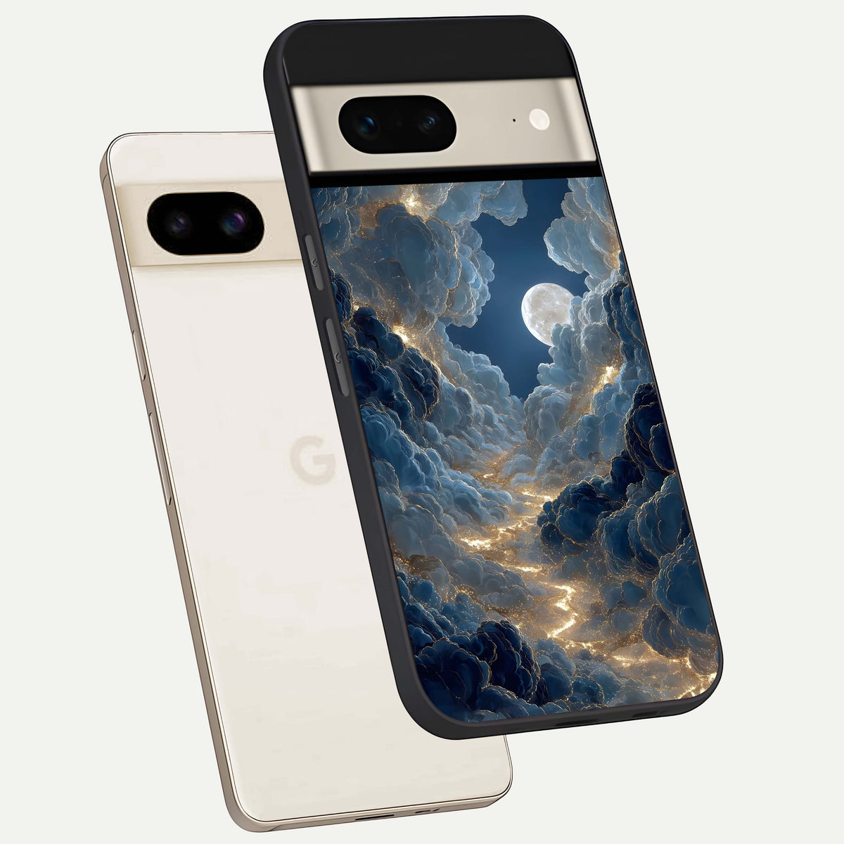  Celestial Cloud Road phone case For Google Pixel 7 showing premium glass back cover with detailed artwork