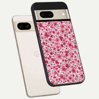  Cherry Blossom Charm phone case For Google Pixel 7 showing premium glass back cover with detailed artwork