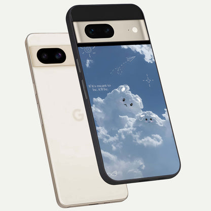  Cloud Bunny Dreams phone case For Google Pixel 7 showing premium glass back cover with detailed artwork
