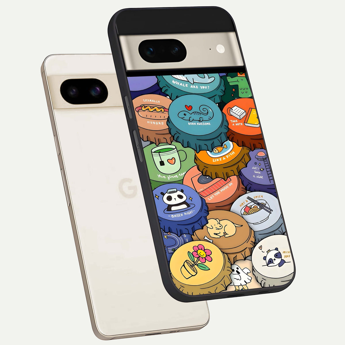  Coins Patterns phone case For Google Pixel 7 showing premium glass back cover with detailed artwork