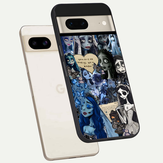  Corpse Bride Posters phone case For Google Pixel 7 showing premium glass back cover with detailed artwork