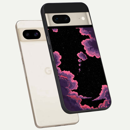  Cosmic Cloud Journey phone case For Google Pixel 7 showing premium glass back cover with detailed artwork