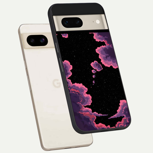  Cosmic Cloud Journey phone case For Google Pixel 7 showing premium glass back cover with detailed artwork