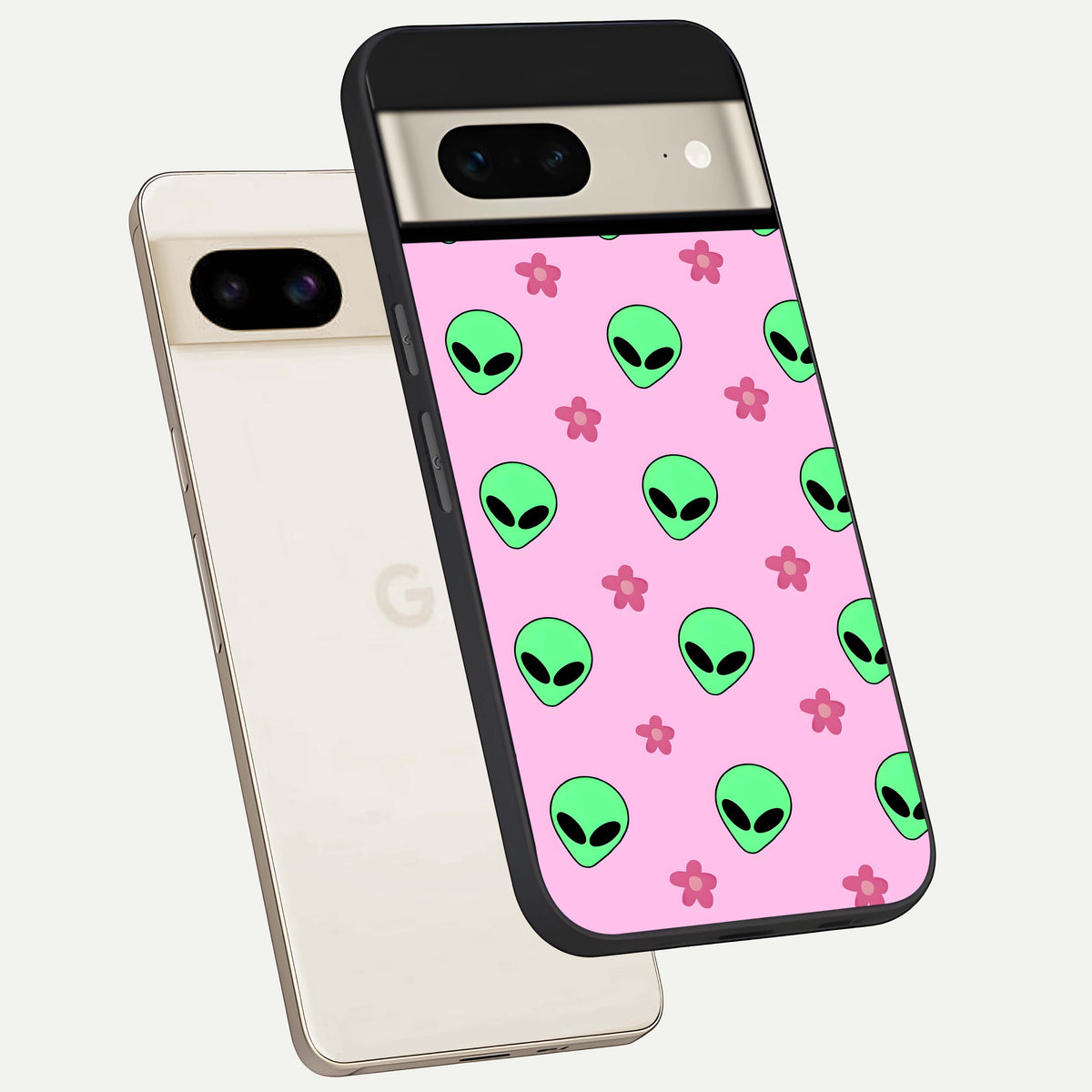  Cosmic Cute Crush phone case For Google Pixel 7 showing premium glass back cover with detailed artwork