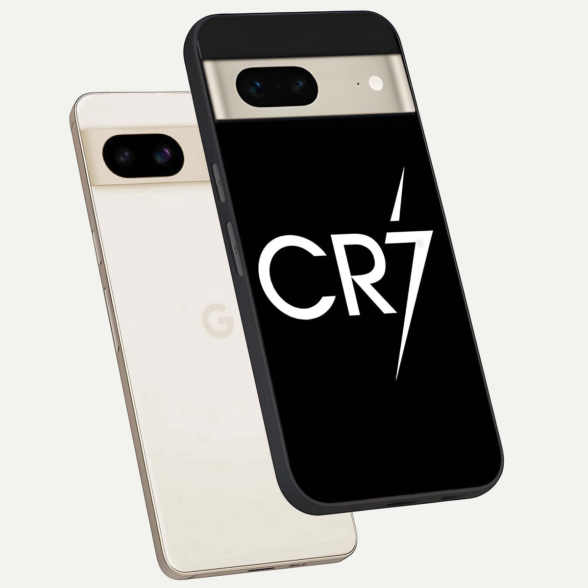  CR7 Elite Strike phone case For Google Pixel 7 showing premium glass back cover with detailed artwork