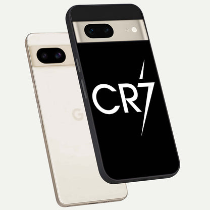  CR7 Elite Strike phone case For Google Pixel 7 showing premium glass back cover with detailed artwork