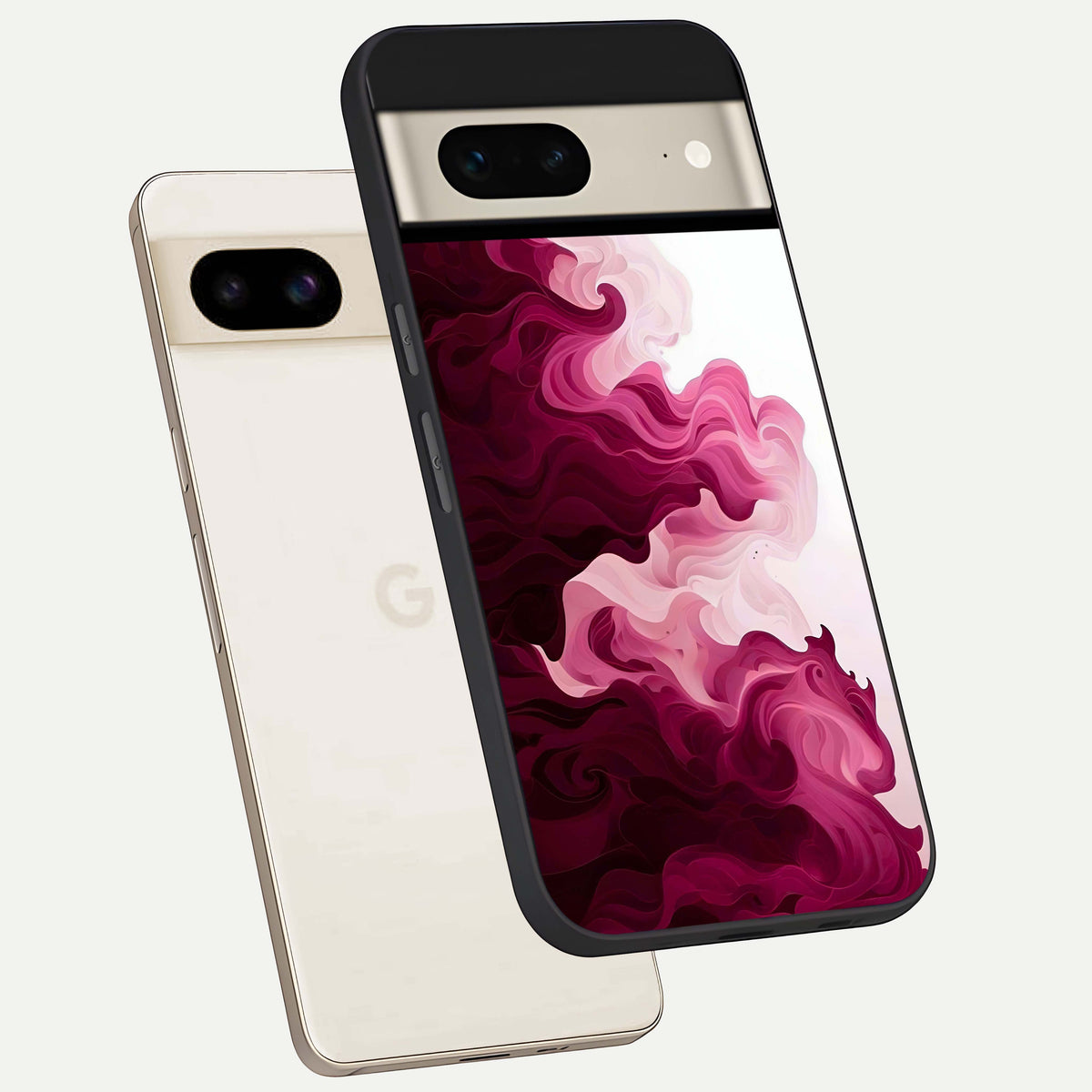  Crimson Wave Flow phone case For Google Pixel 7 showing premium glass back cover with detailed artwork